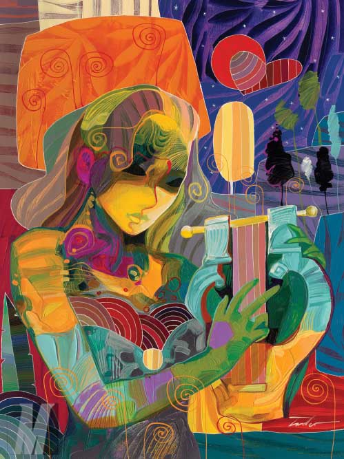 Tadeo Zavaleta - Harp Poet - limited edition print on Canvas