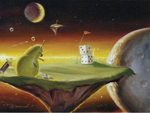 Glen Tarnowski - PARADISE: PUTT FOR DOUGH
14 x 18
Original Oil on Canvas