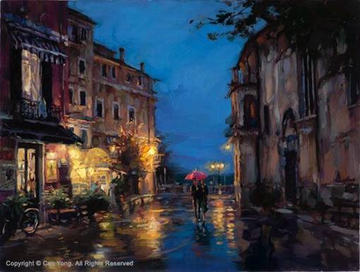 LOVERS UNDER THE RAIN by Cao Yong